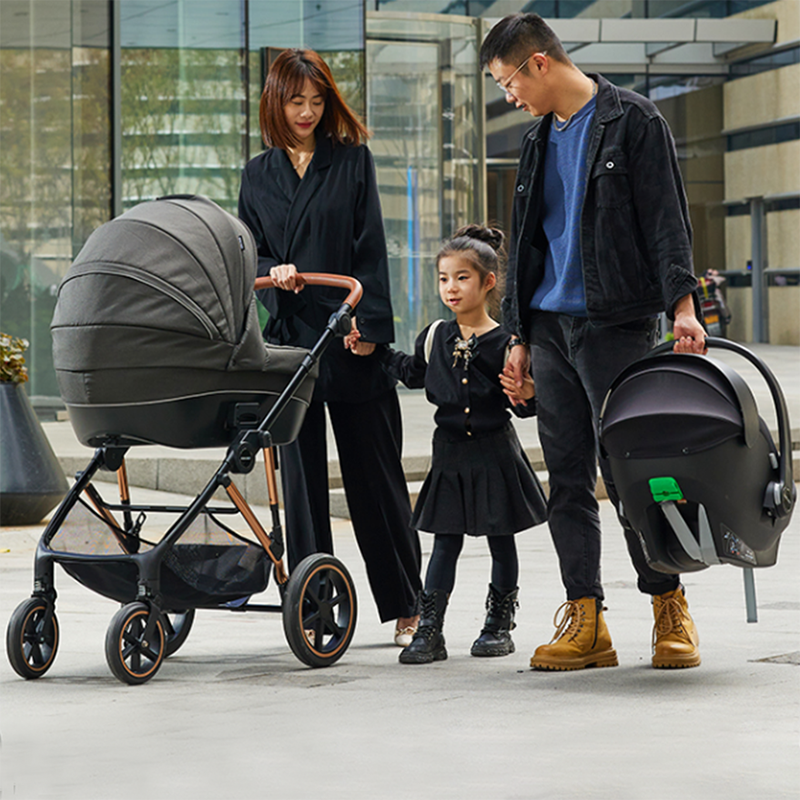 Poussette de bébé de paysage haut de luxe poussette de bébé réglable pliante portable avec berceau RA-U09